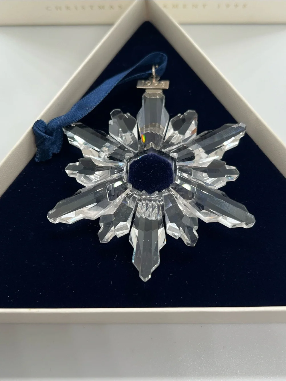 Swarovski Crystal 1998 Annual Snowflake Christmas Ornament with Box